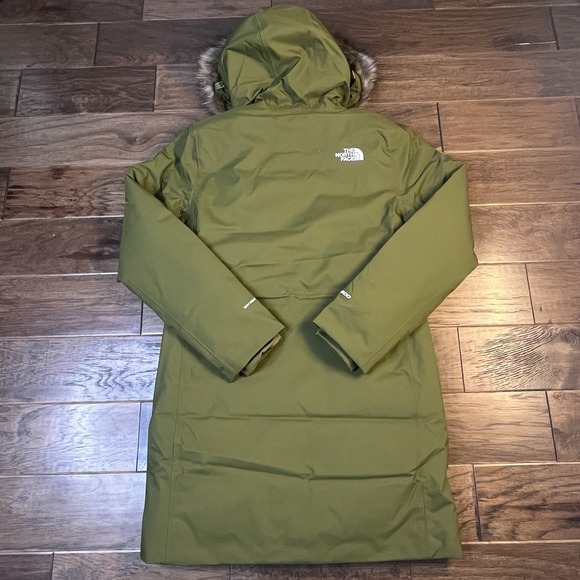 The North Face Arctic Parka Women's Small 600 Down Fill Forest Olive New $350 - Picture 6 of 11